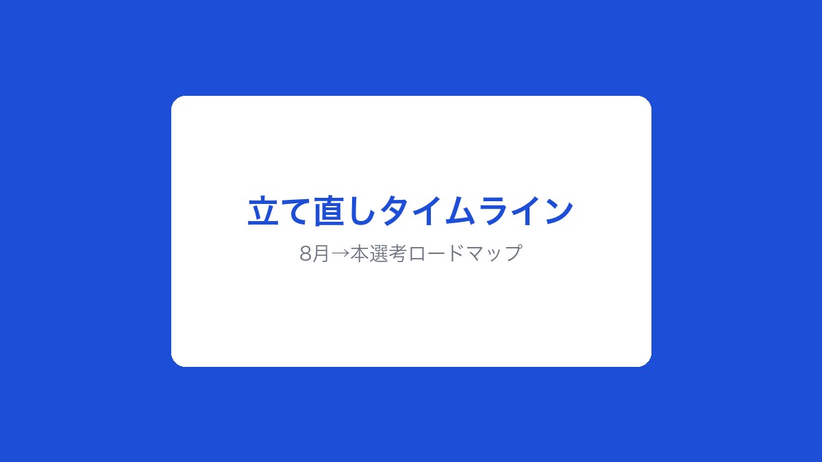 インターン全落ちからの立て直しタイムライン