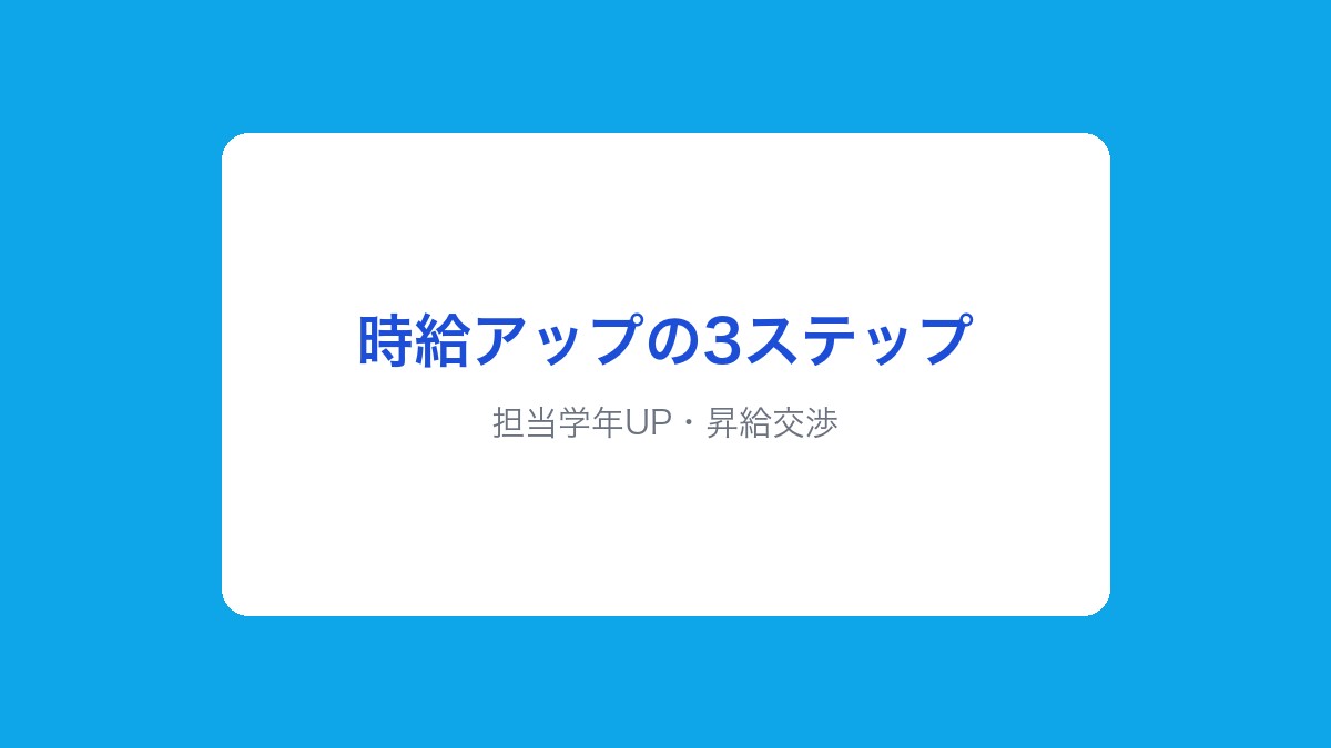 担当学年UP・昇給交渉